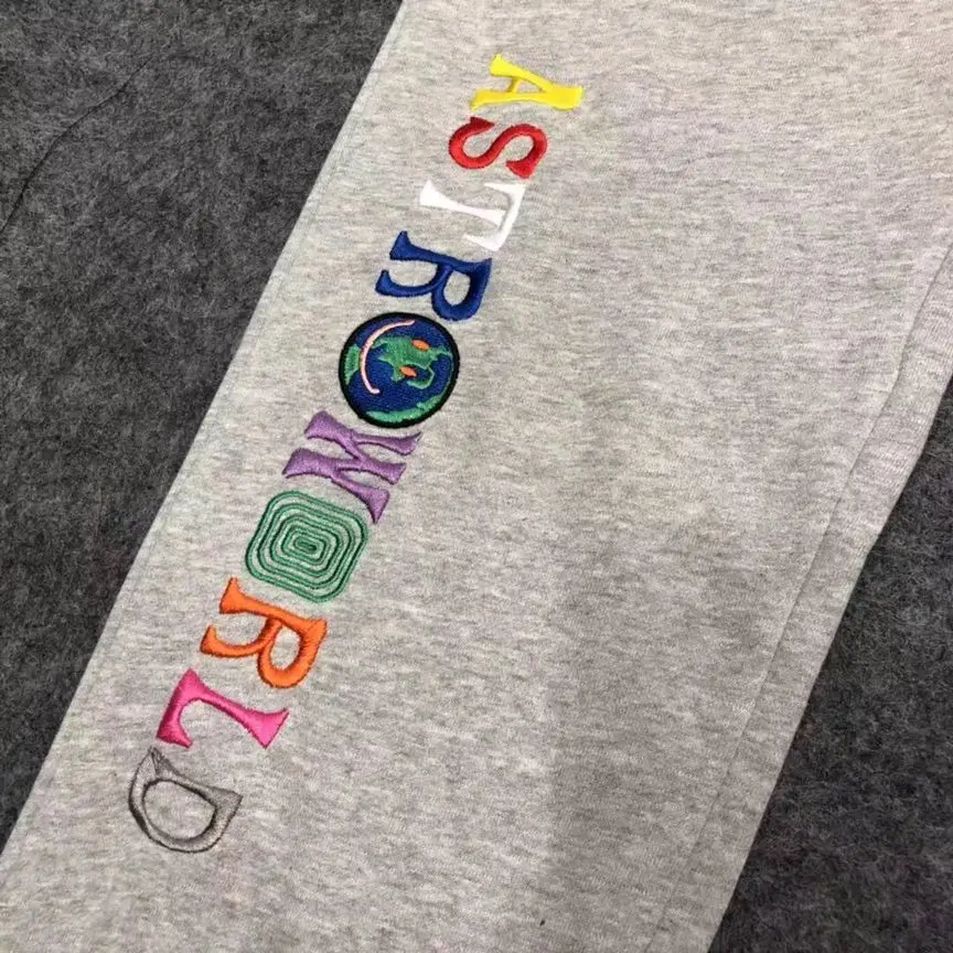 

2019SS new High quality Hiphop SCOTT ASTROWORLD embroidery Men Women pants Fashion Cotton Streetwear kanye Sweatpants Cotton