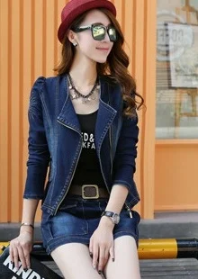 Dark blue 1 Осенний женский комплект высокого качества ковбойская модная женская куртка с бриллиантами+ модная сексуальная джинсовая юбка комплект из двух предметов A435 - Цвет: Dark blue 1