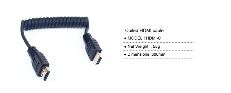Lanparte высокоскоростной полный HDMI 2,0 спиральный кабель для 4K 60P 8 бит для BMPCC 6K 4K для Panasonic S1 камера аксессуары для Atomos