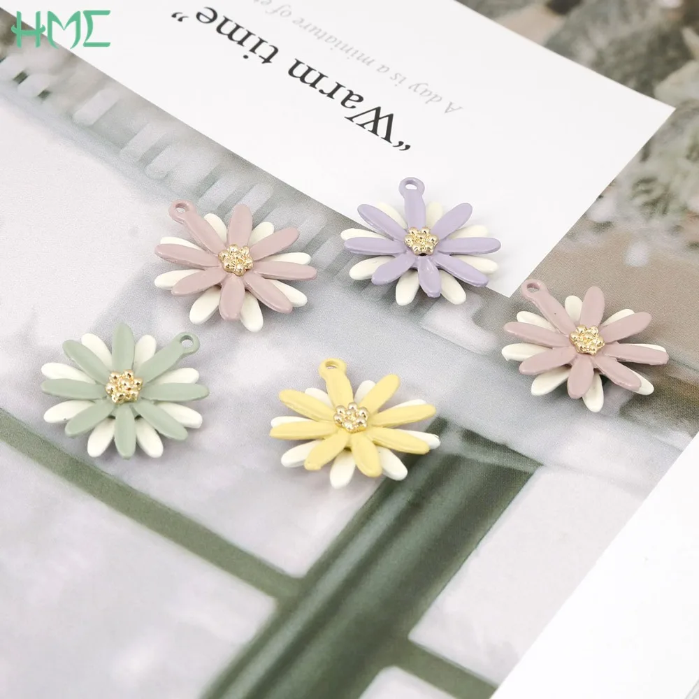 2 шт./лот металлические серьги гвоздики в форме цветка со стразами подвеска для