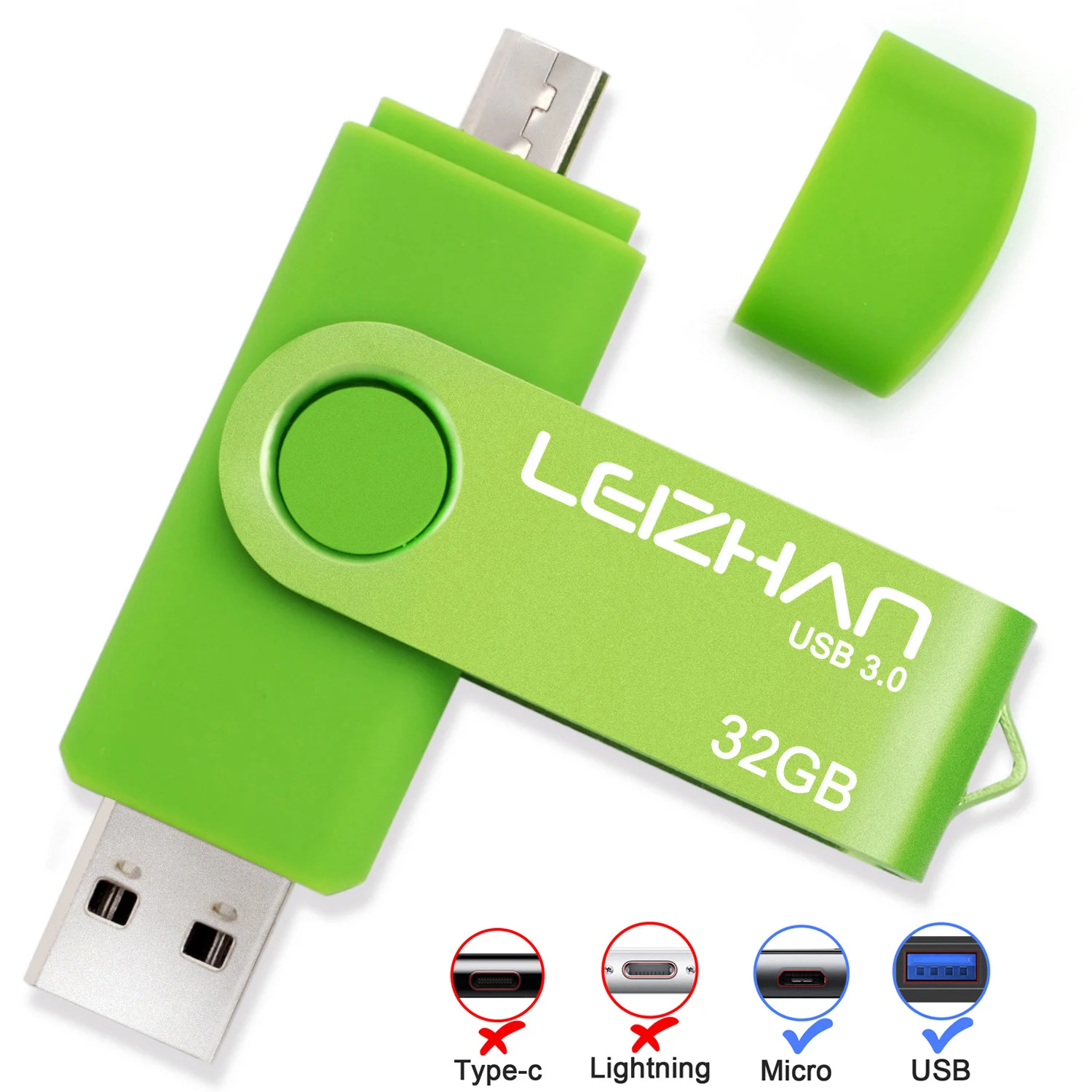 Флэш-накопитель LEIZHAN с изображением телефона 128 ГБ 64 32 16 8 Micro USB 3 0 флэш-накопитель