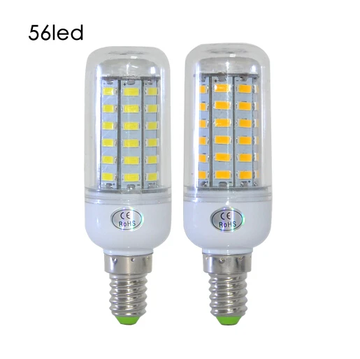 E14 12 Вт 56x5730SMD 1200LM 6000-6500K белая светильник ная лампа-кукуруза (110 В или 220 В)
