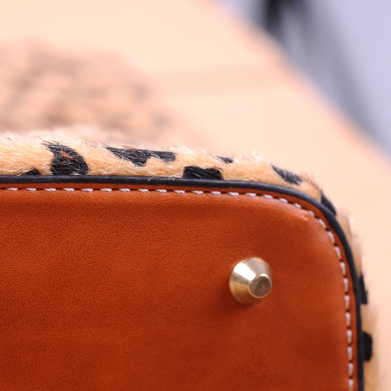 Сумка тоут с фестонами и леопардовой ручкой 2 шт.|Сумки ручками| |