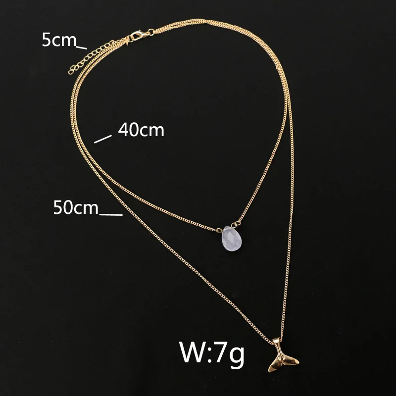 Женское Ожерелье с хвостом Русалочки длинное многослойное ожерелье серебряного