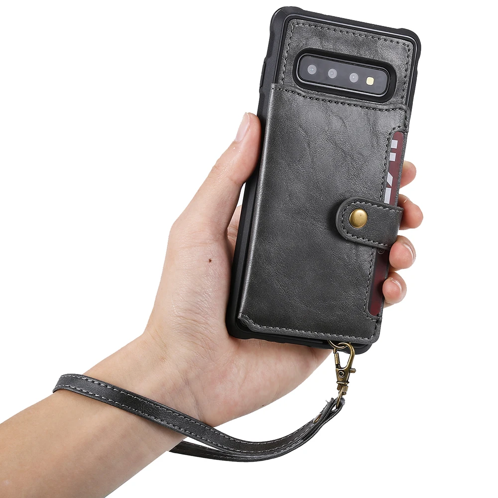 Кожаный чехол бумажник HAISSKY для Samsung Galaxy S10E S9 S8 S10 Plus держатель откидной Чехол Note 9 8