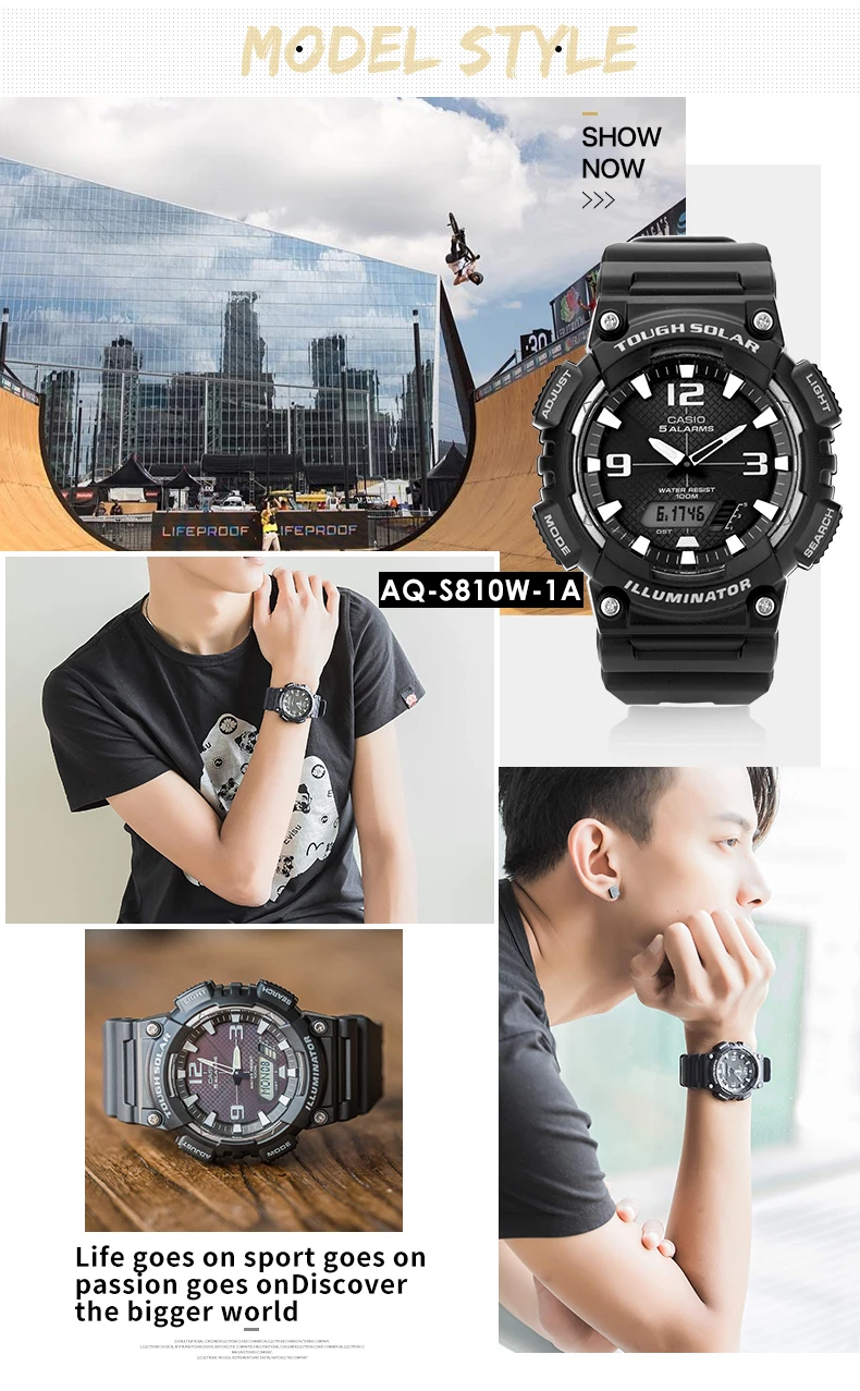 Relogio masculinoCasio décontracté montre électronique AQ-S810W-1A