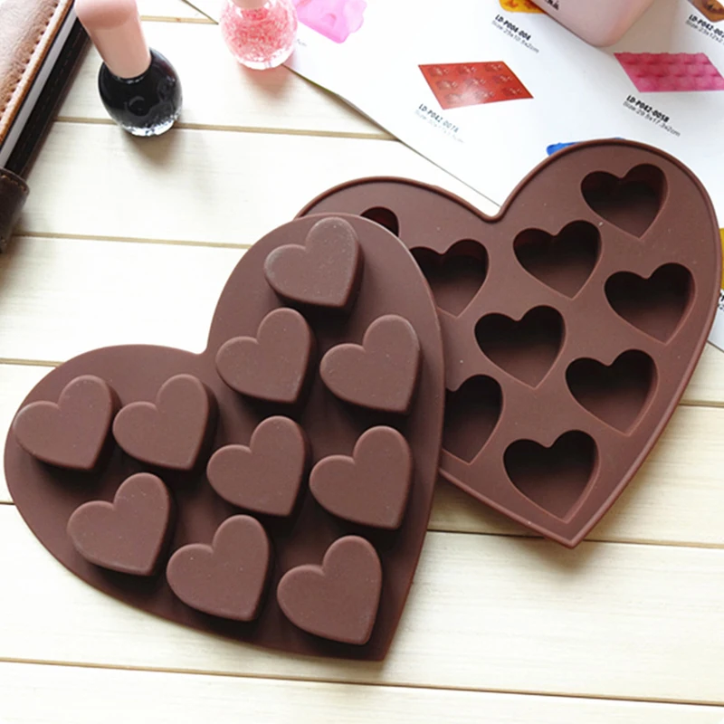 ULKNN силикон 10 Bar Heart форма для шоколада Бытовая Кухня Устройство выпечки Easy Clean
