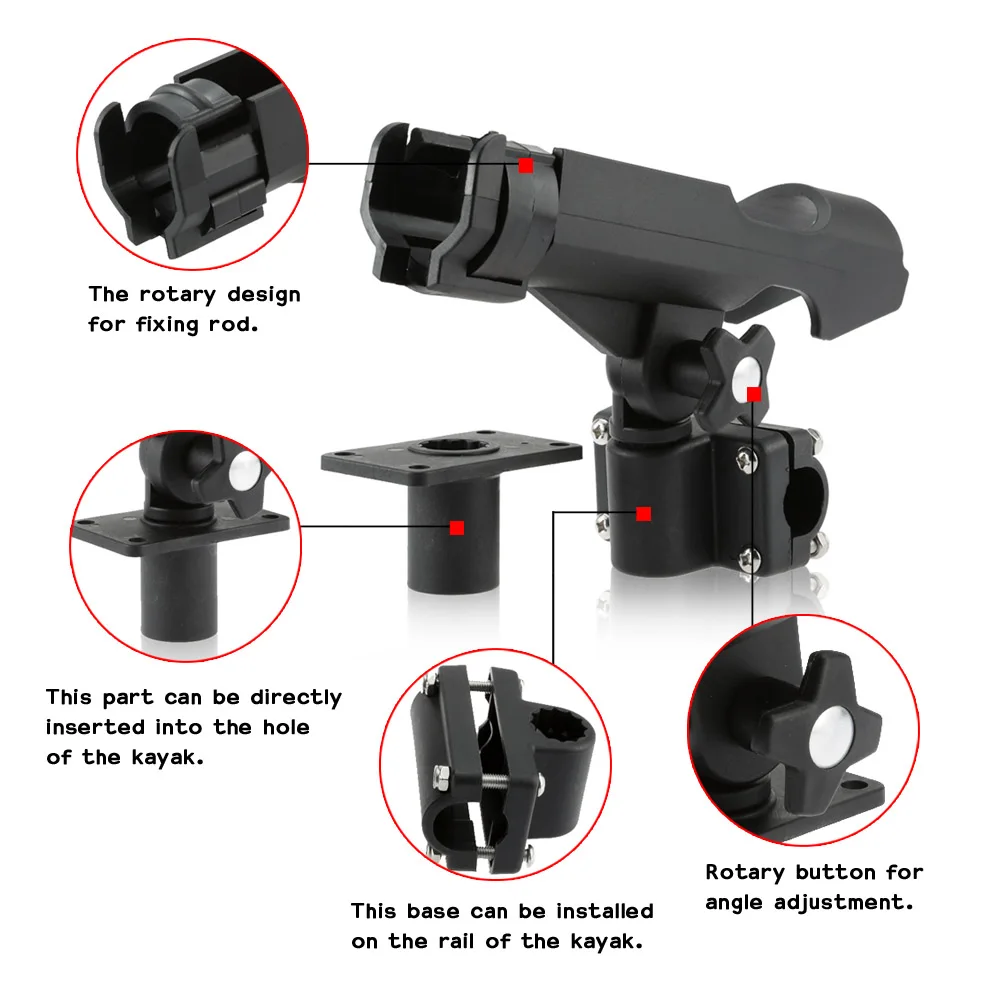 Держатель для удочки ловли карпа приманки Каяка держатель вращающийся лодки