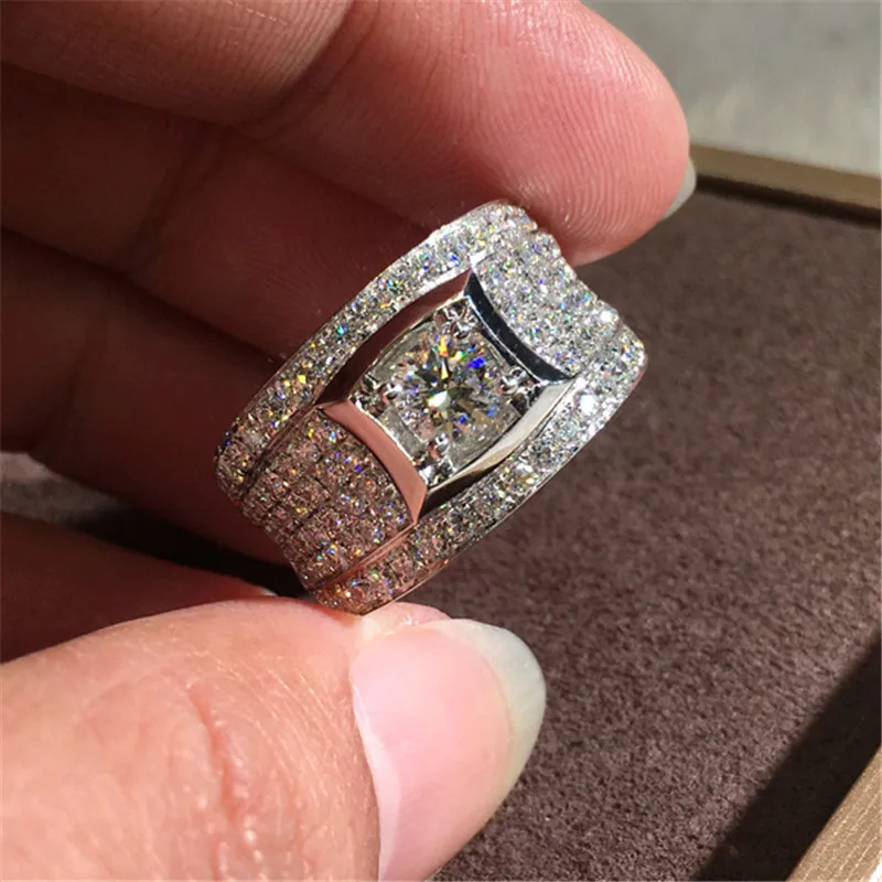 Роскошное кольцо из стерлингового серебра 925 пробы с фианитами класса AAAAA