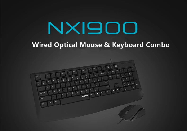 Rapoo A190/NX1900 Проводная клавиатура мышь комбо для компьютера офиса ноутбука клавиатура