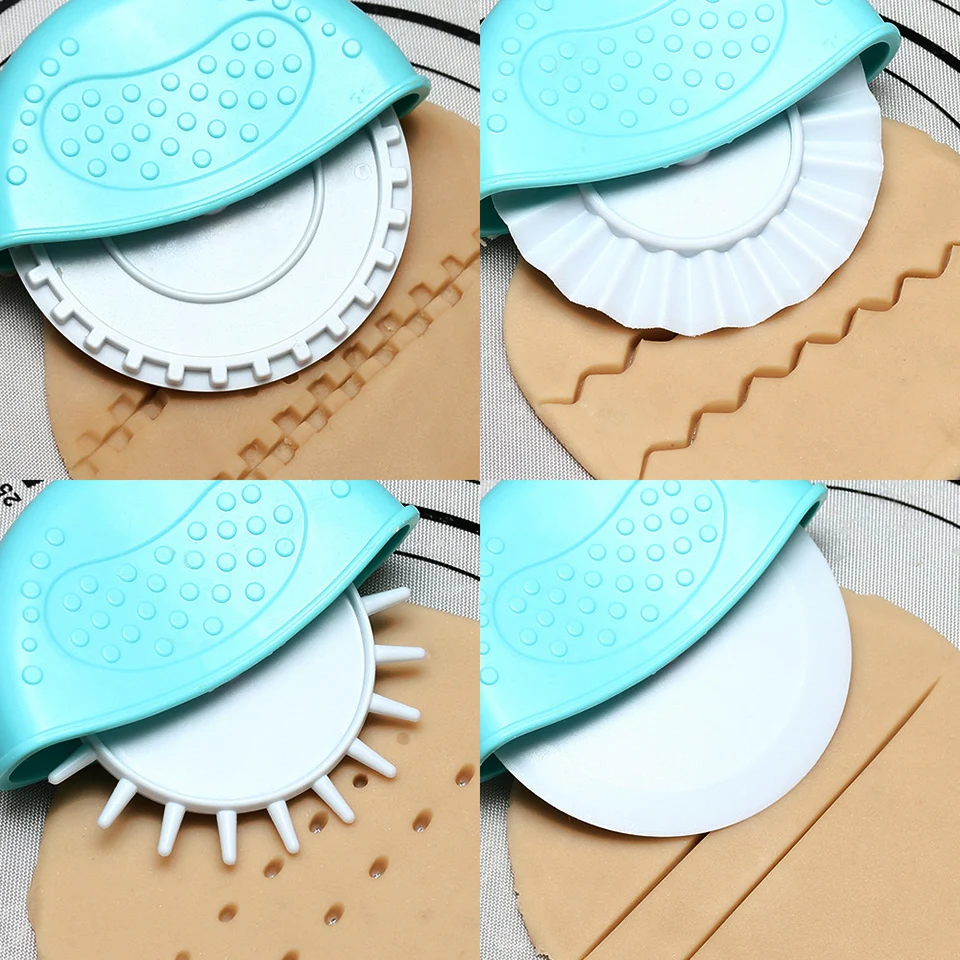 Ролик для резки печенья Transhome 4 шт. ролик DIY рябь помадка инструмент выпечки Форма