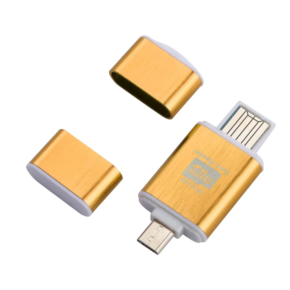 Портативный кардридер 2 в 1 Micro SD OTG высокоскоростной флеш накопитель USB2.0 для