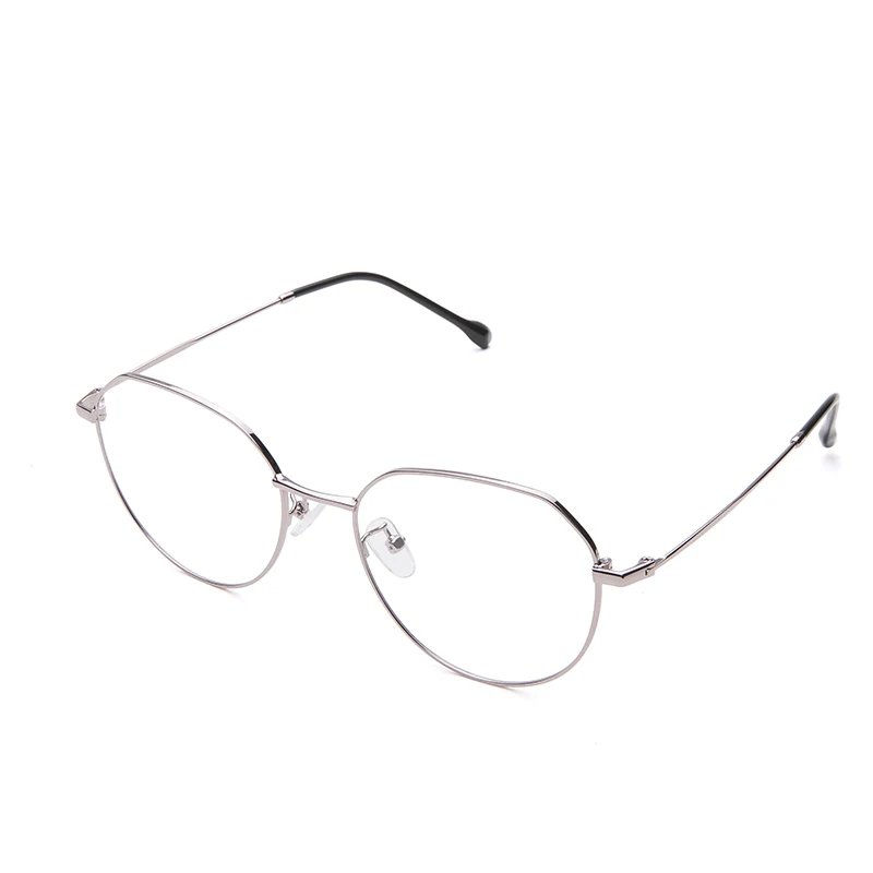 

new ultra light silver frame optical glasses reflective film lens eyeglasses acrylic prescription glasses daily wearing 8029