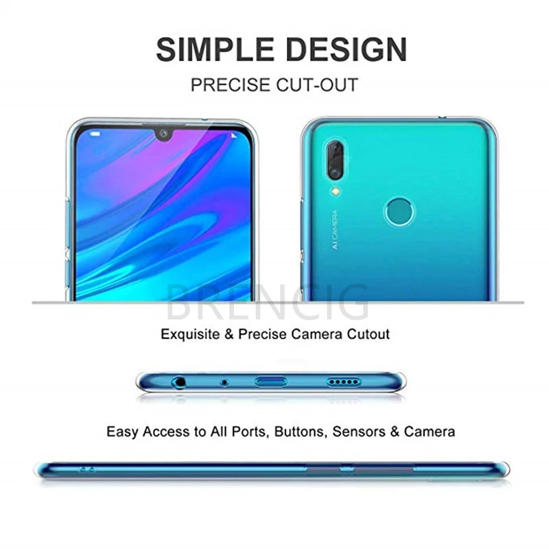 Для huawei P Smart 2019 Y9 Y7 Pro мягкий силиконовый прозрачный телефон задняя крышка для P20