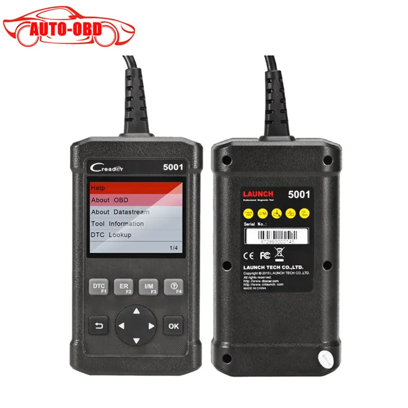 Старт Creader 5001 инструмент диагностики Полный функции OBD2 сканер с o2 Сенсор Тесты и