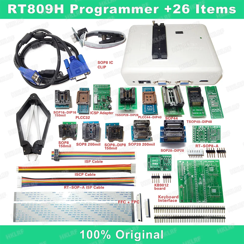 RT809H EMMC Φ + 26 Iterms с кабелями Nand Бесплатная доставка|adapter programmer|programmer adapterprogrammer flash |