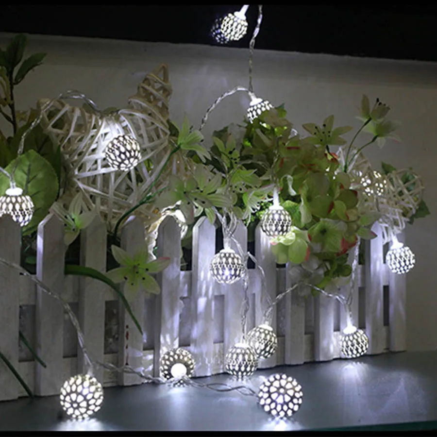 Светодиодная металлическая гирлянда с железными шариками сказочное освещение 1