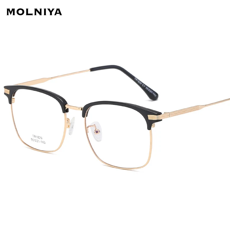 Рецептурные очки Рамка для мужчин 2019 Новые квадратные близорукость полная