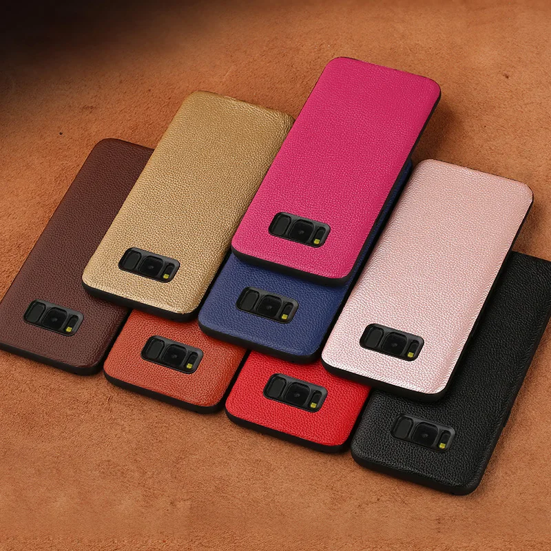 wangcangli brand phone case small litchi grain all-inclusive For Samsung S8 handmade custom processing |