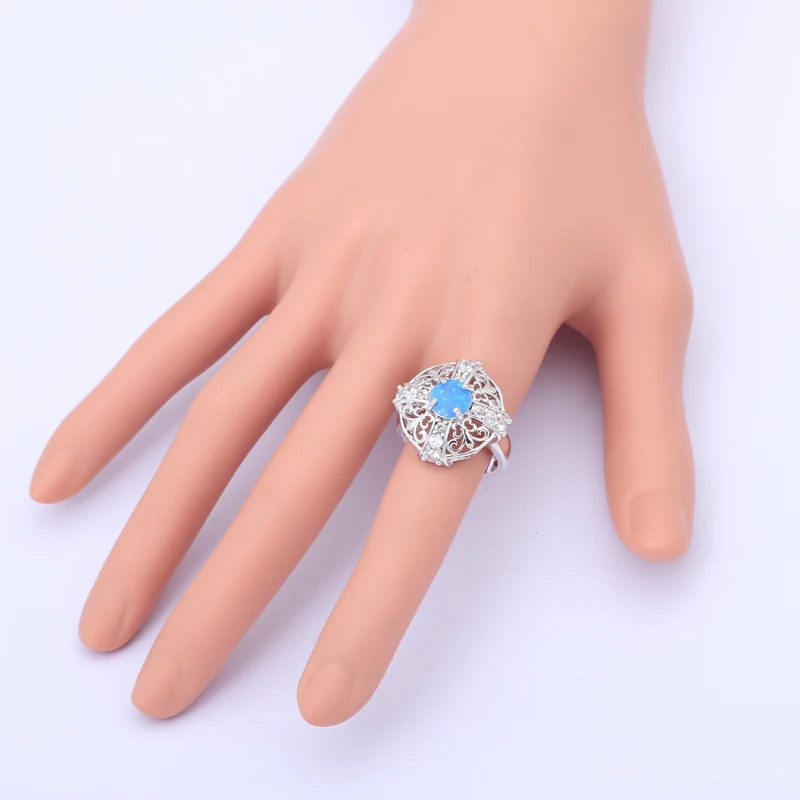 Обручение дизайнер оптовая и розничная Модные украшения синий огненный опал