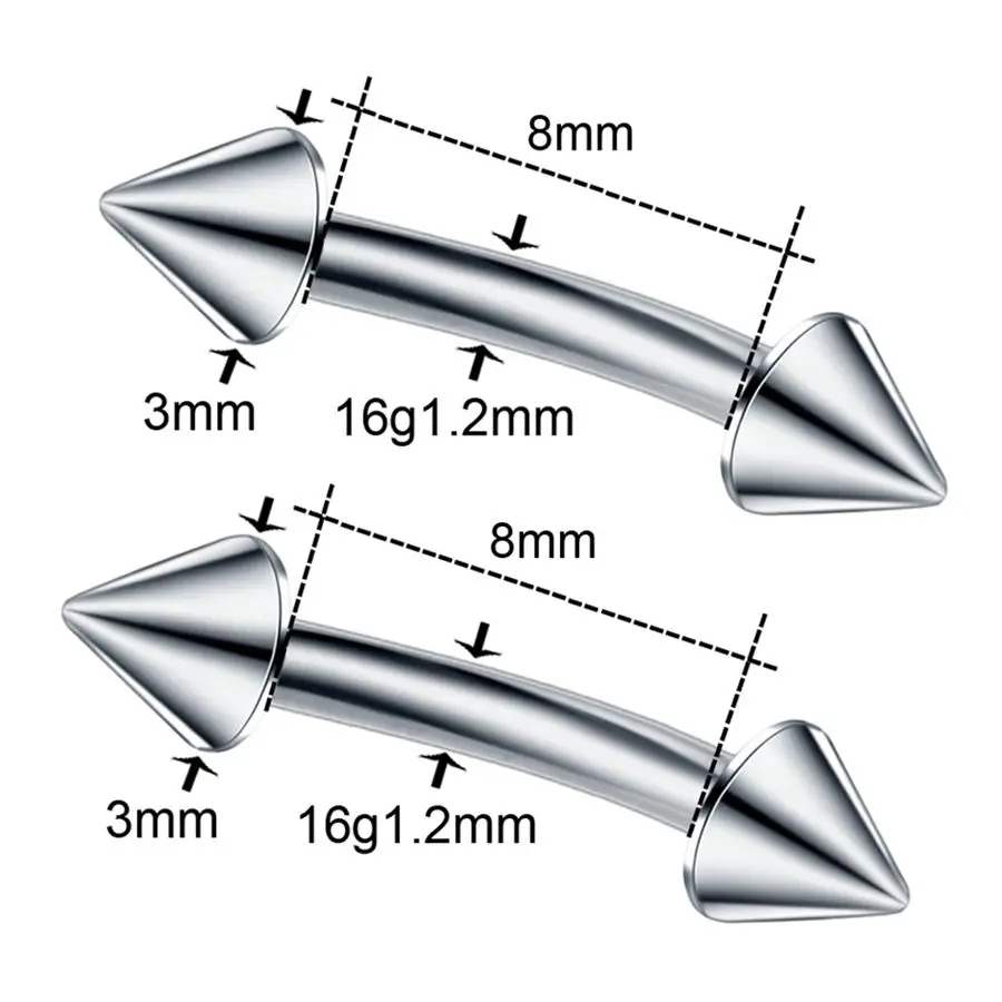 Style6 2 шт стальных сегментных колец, пирсинг, пирсинг ушей, пирсинг Orelha Helix, губы, Лабрет, пирсинг носа, Ушная перегородка, ювелирные изделия - Окраска металла: Style6