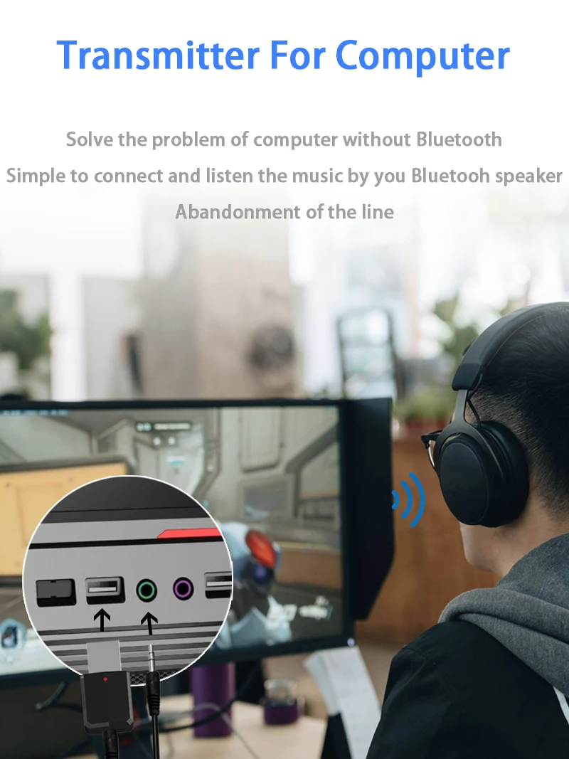 Bluetooth 5 0 аудиоприемник передатчик 2 в 1 3 мм AUX стерео беспроводной адаптер приемник