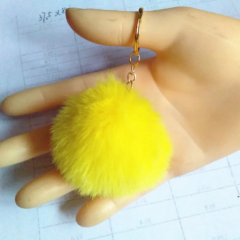 2019Fur мяч брелок с помпонами из искусственного кроличьего меха для животных