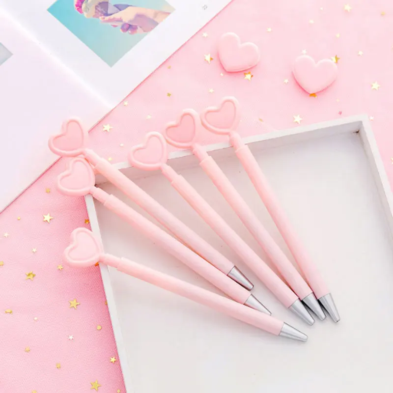 2 шт./лот креативные розовые гелевые ручки в форме сердца для девочек кавайная