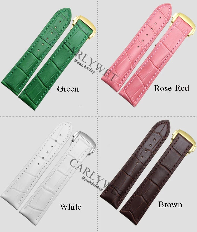 CARLYWET 18mm Genuine Calf Cowhide Leather Crocodile Grain Vintage Wrist Watch Band Strap with Silver Clasp