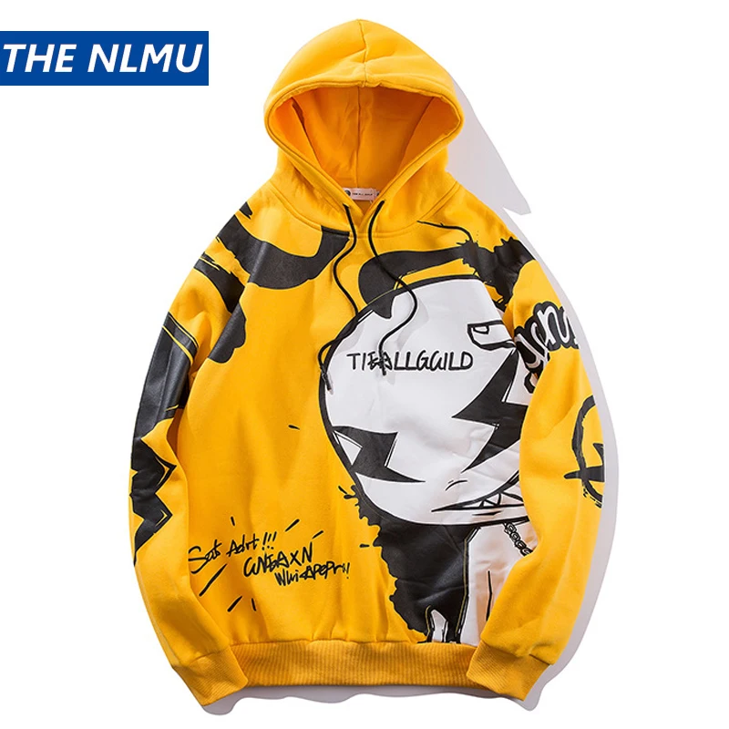 Мужская Флисовая Толстовка с капюшоном желтая хлопковая толстовка длинным