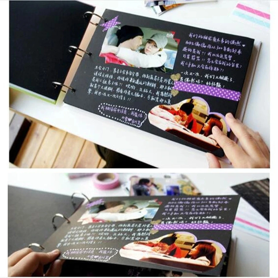 Винтаж DIY альбом ручной работы книга милый DIY ручной работы фотоальбом книга фото Изображение альбом скрапбук Фото чехол для хранения семейный подарок