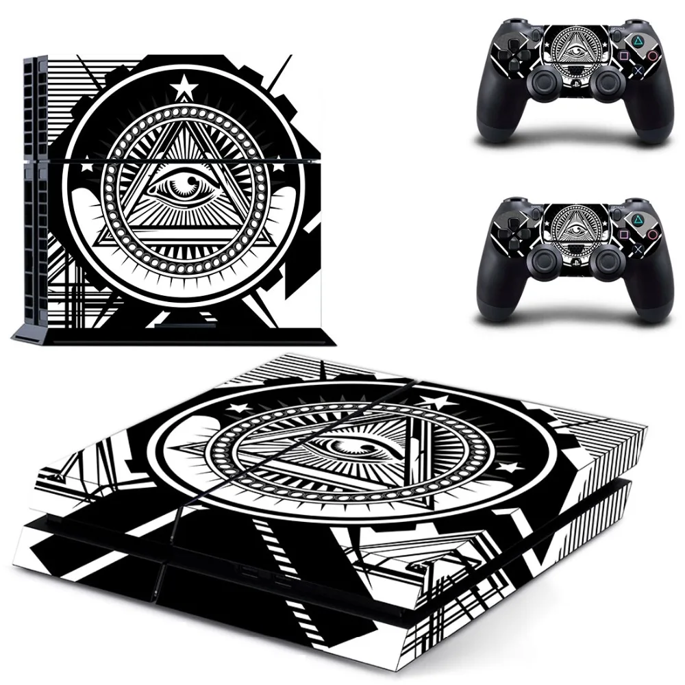 Виниловая наклейка Eye of Providence PS4 для консоли Sony Playstation 4 и 2 контроллера PS4|Наклейки|