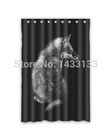 Hot Custom Fox Grey Black Fashion Home Living Waterproof Bathroom Best Nice Decor Shower Curtain 120x183cm FREE SHIPPING U06-42 | Дом и сад