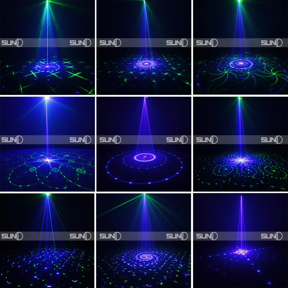 SUNY 24 GB Patterns Laser Light Blue LED Stage Sound Activated Gobo Projector Show for Club Bar DJ Disco Home Party(Z24GB) | Лампы и
