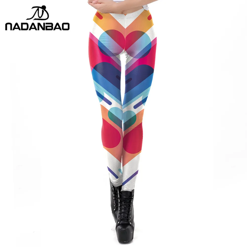 NADANBAO 2019 новые леггинсы женские красочные полосы 3D тренировки Леггинсы