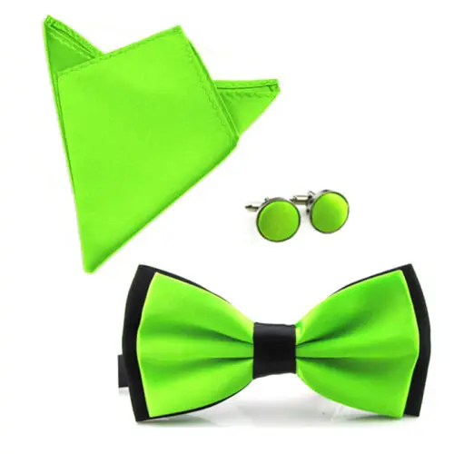 Мужской Атласный предварительно завязанный Галстук бабочка платок Карманный