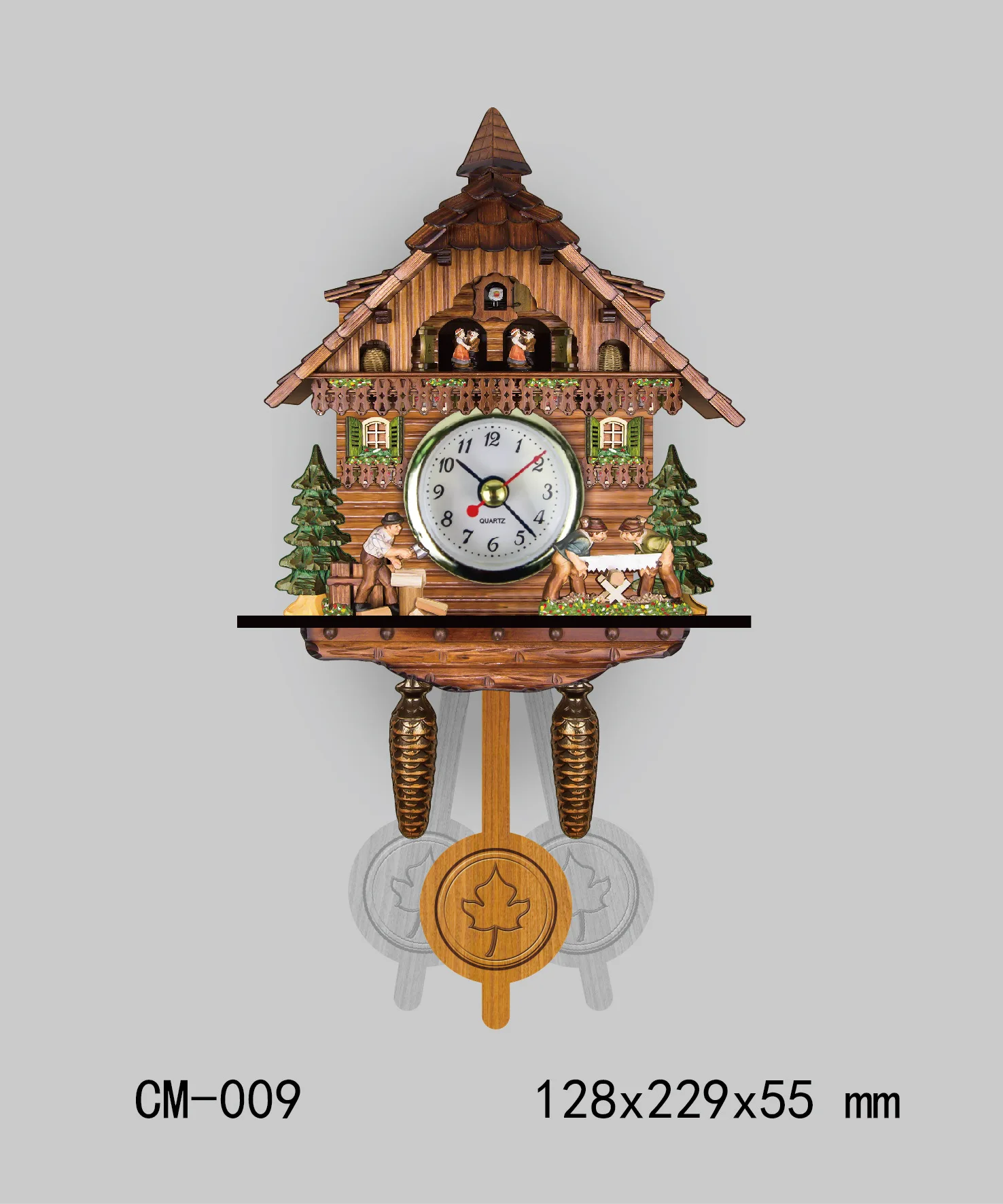 009 Cuckoo Wall Clock Originality Wood Quality European Style A Living Room Complex Ancient Wall Clock Diy Clock - Цвет: 009