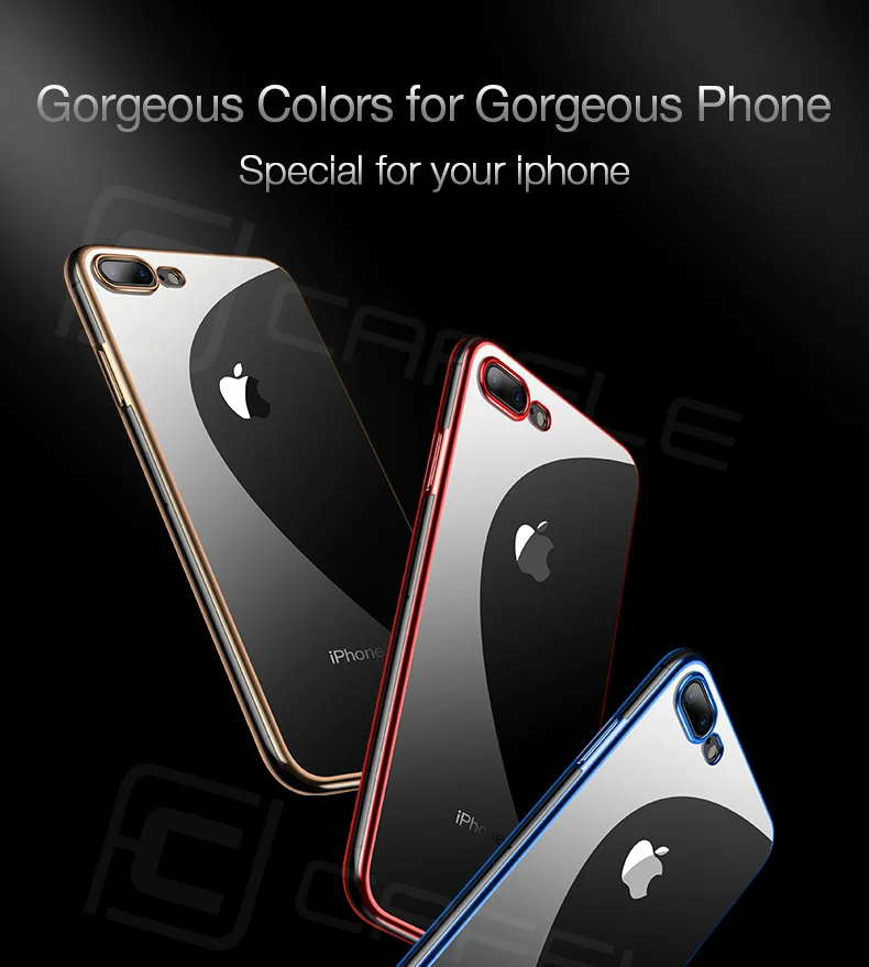 Роскошный чехол Cafele для iPhone 7, 8 Plus, кристально чистый мягкий чехол из ТПУ для iPhone 8, 7 Plus, ультратонкий
