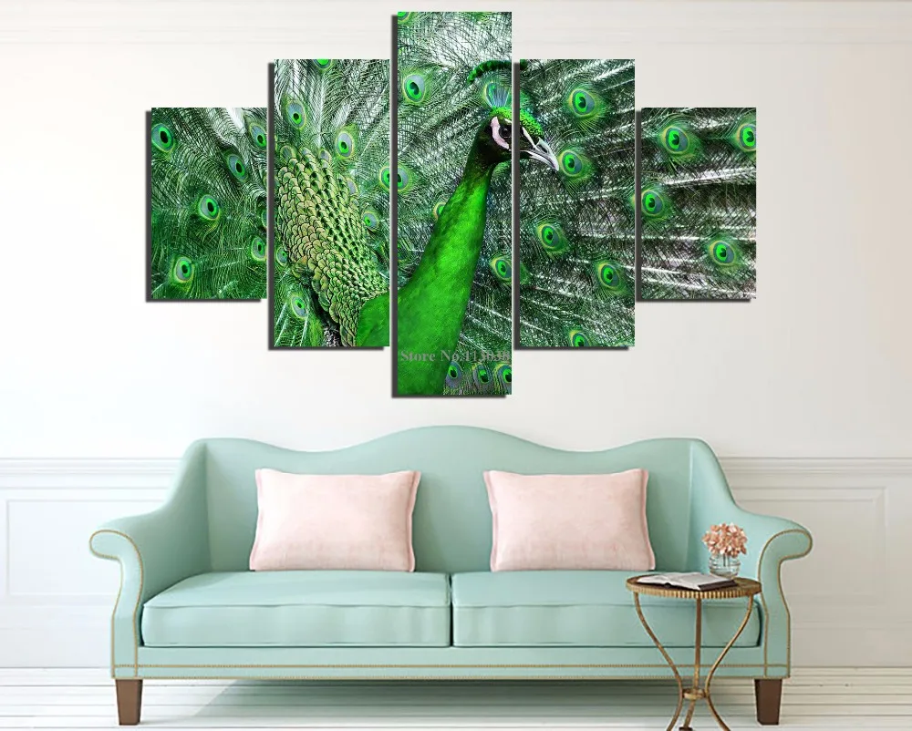 5 шт./комплект картины на холсте Павлин|Рисование и каллиграфия| |