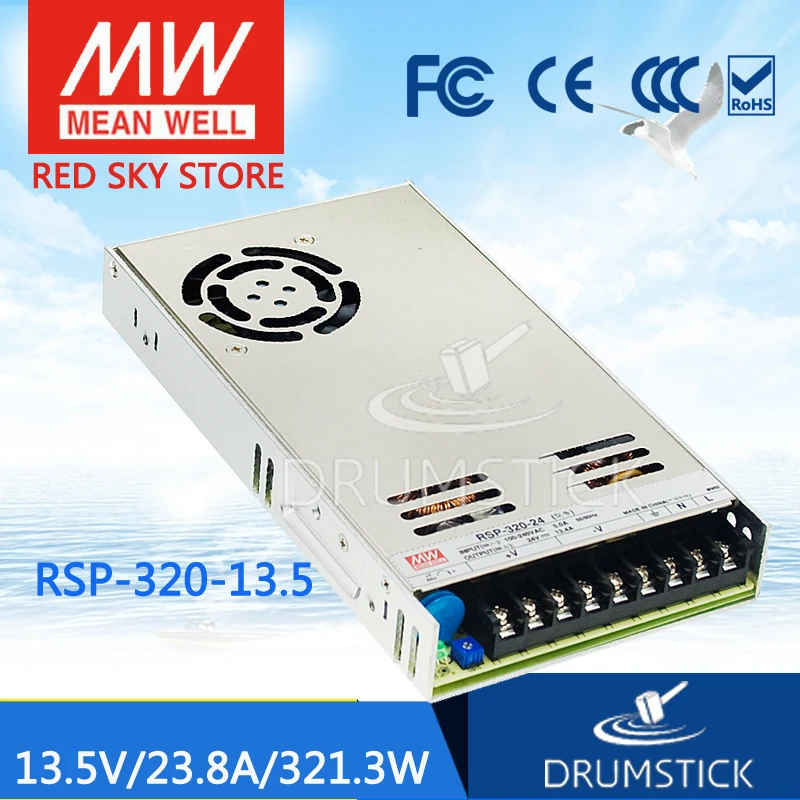 Бренд MEAN WELL представляет RSP-320-13.5 13 5 V 23.8A meanwell RSP-320 320 4 W с PFC Функция Питание |