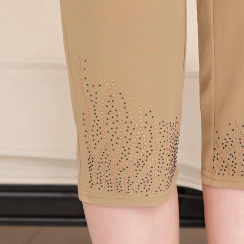 Новинка 2018 женские повседневные штаны для среднего возраста летние мам больших