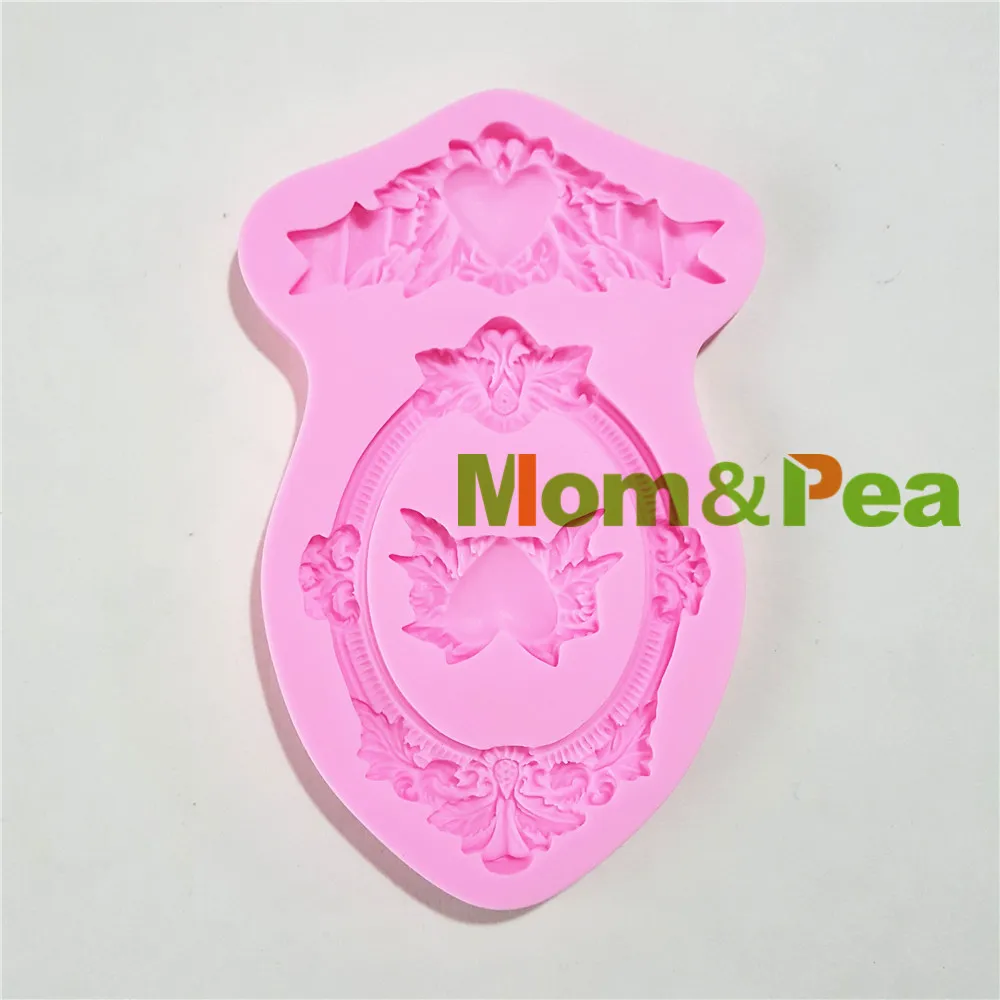 

Mom&Pea 1303 Free Shipping Frame Silicone Mold Cake Decoration Fondant Cake 3D Mold Food Grade