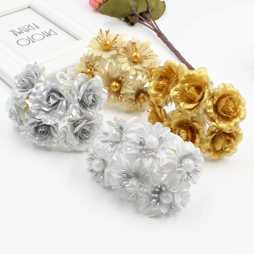 6 шт. искусственные шелковые цветы для украшения свадьбы|Искусственные и сухие цветы| |