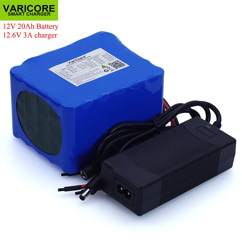 

VariCore 12V 20Ah Высокая мощность 100A разрядный аккумулятор BMS Защита 4 линии Выход 500W 800W 18650 батарея + 12,6 V 3A зарядное устройство