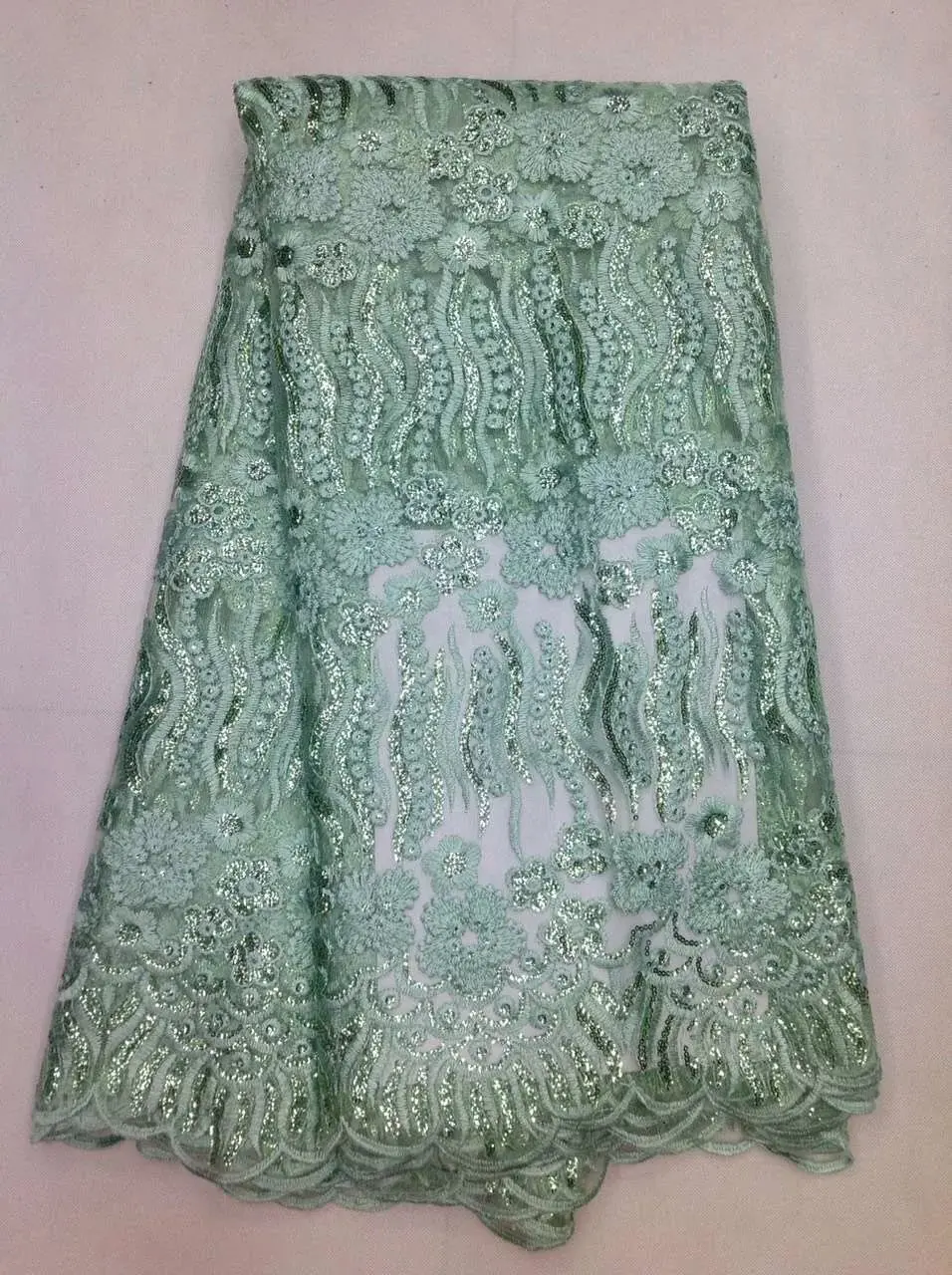 lace hot sell tulle fabric high quality african embroideried with stones 5 yards/lot | Дом и сад