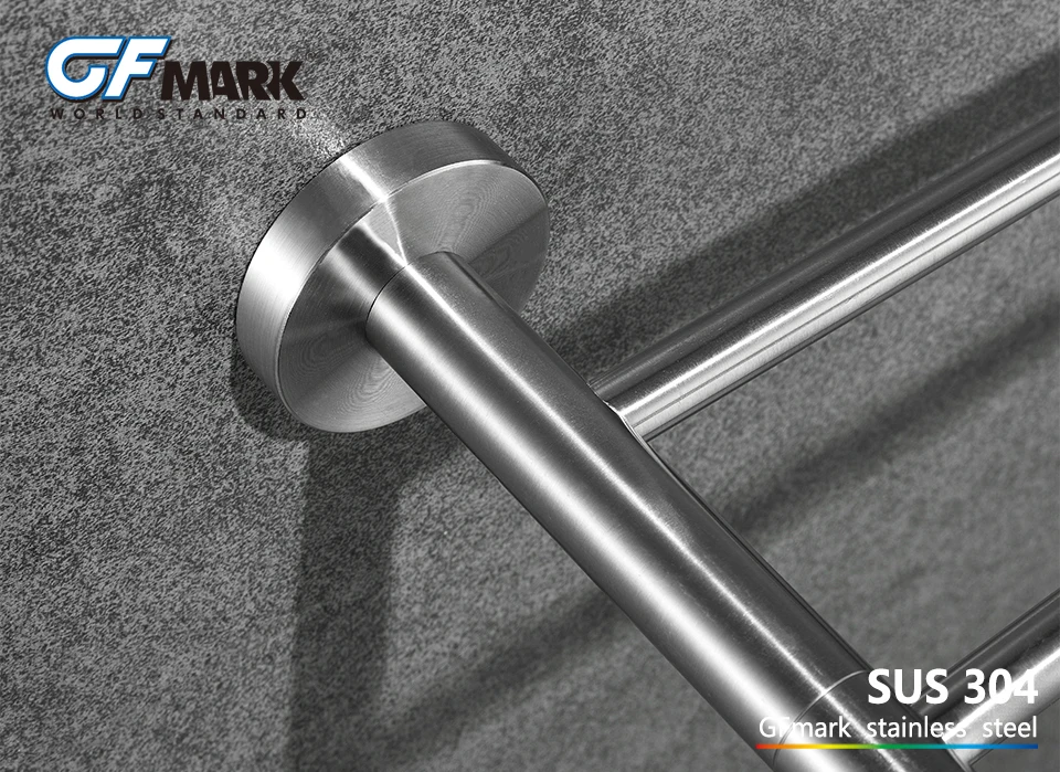 GFmark двойное полотенце бар настенное крепление для ванной вешалки Toalheiro Porte servette стойки для полотенец из нержавеющей стали