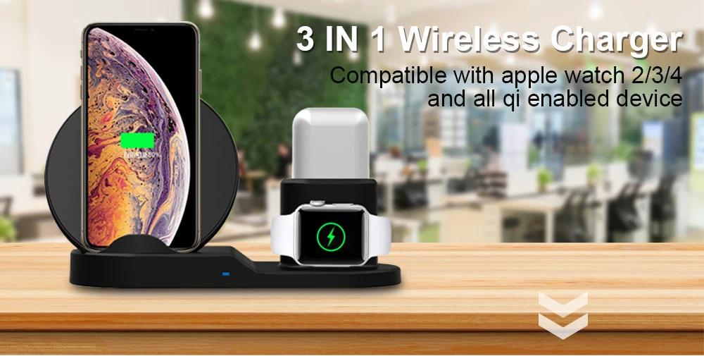 Ascromy беспроводной Qi держатель телефона зарядное устройство 10 Вт для Apple Watch Series 4 3 2 Iphone XS MAX XR 8 Plus X 8+ Iwatch Airpods pad Dock