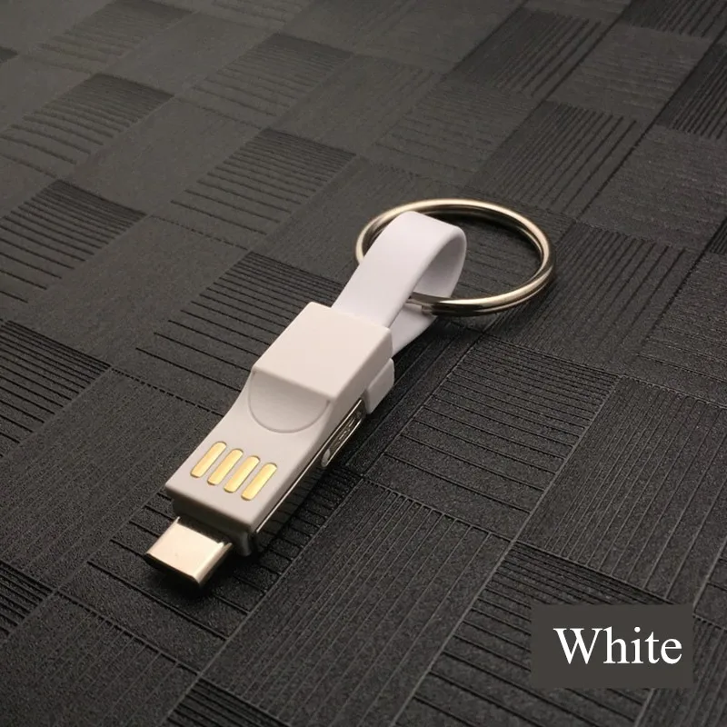 white color 3 в 1 портативный Micro usb type C Магнитный зарядный кабель для iPhone samsung s6 s7 s8 s9 мини брелок кабель для зарядки передачи данных Шнур - Тип штекера: white color
