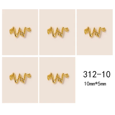 312-10 50 шт./лот 3D металлические украшения для дизайна ногтей Сердце/Бабочка/алмаз/цепь японские ногти части украшения маникюрные подвески - Цвет: 312-10
