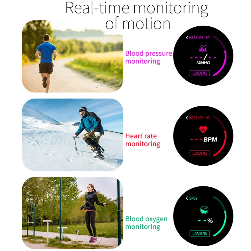 Мужской фитнес трекер умный браслет с монитором уровня кислорода в крови